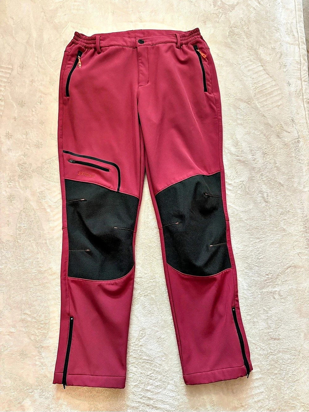 Postropaky Women's 12 Regular EX-Stretch Fleece Lined Hiking Ski Pants Pink Like